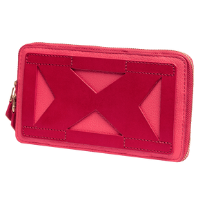 Back view of kristina.d luxury pink leather JULIAN Belt Bag Convertible Wallet 